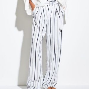 Vince white/ navy stripe nautical wide leg pant
